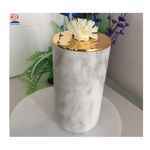 White and Black Marble Candle Jars Big Size