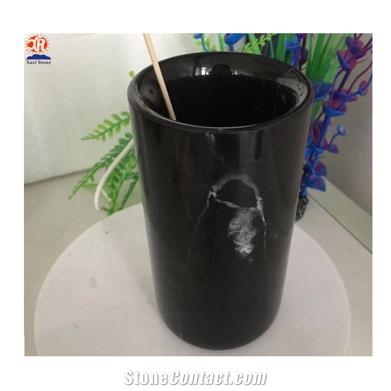 White and Black Marble Candle Jars Big Size