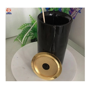 White and Black Marble Candle Jars Big Size