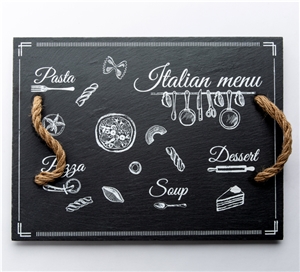 Natural Stone Black Slate Trays