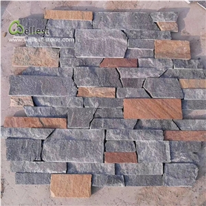Brown Grey Random Shape Veneer Stacked