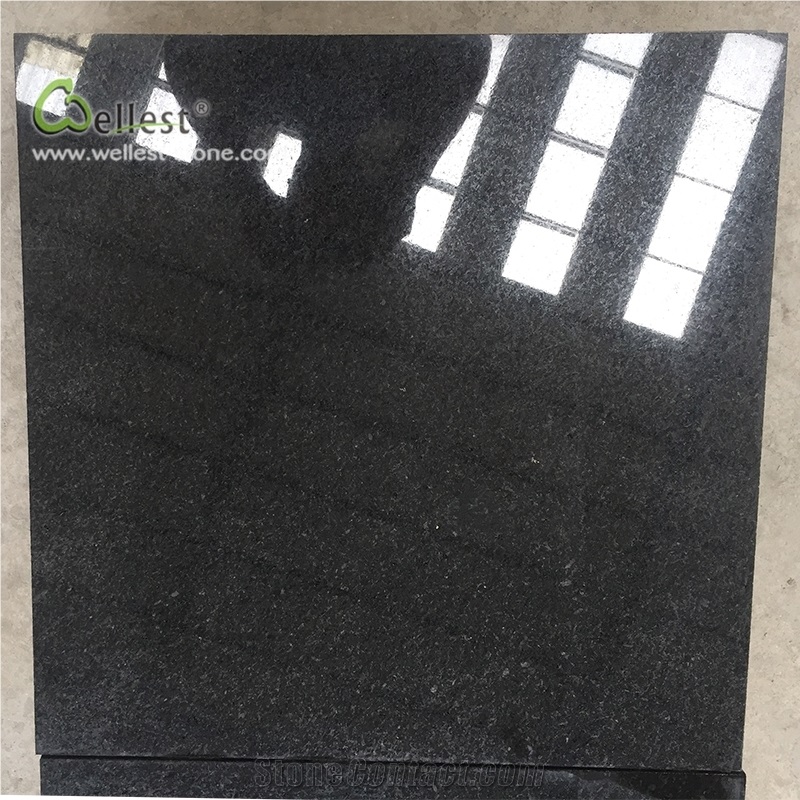 G343 Dark Grey Black Polished Granite Tile
