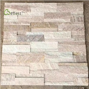 Light Pink Yellow Quartzite Ledgestone Cultured