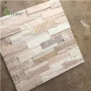 Light Pink Yellow Quartzite Ledgestone Cultured