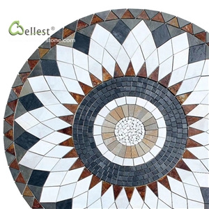 Multi Color Round Medallion Flower Circle Pattern