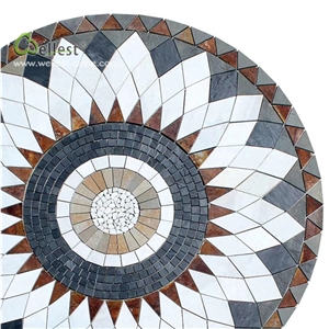 Multi Color Round Medallion Flower Circle Pattern
