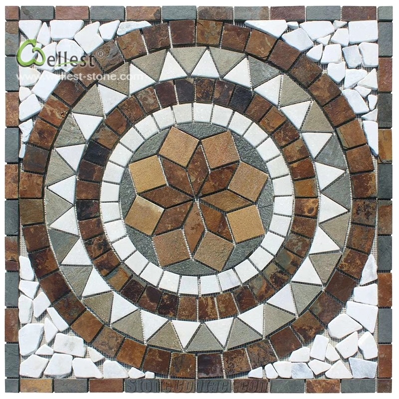 Multi Colors Square Medallion Circle and Geometric