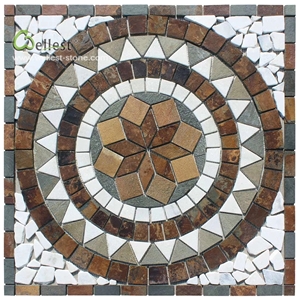 Multi Colors Square Medallion Circle and Geometric