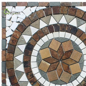 Multi Colors Square Medallion Circle and Geometric