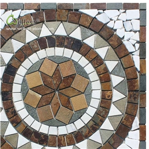 Multi Colors Square Medallion Circle and Geometric