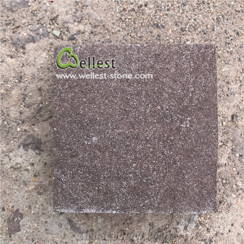 Purple Brown Natural Split Cube Stone Cobblestone