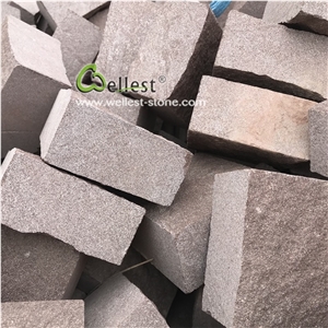 Purple Brown Natural Split Cube Stone Cobblestone