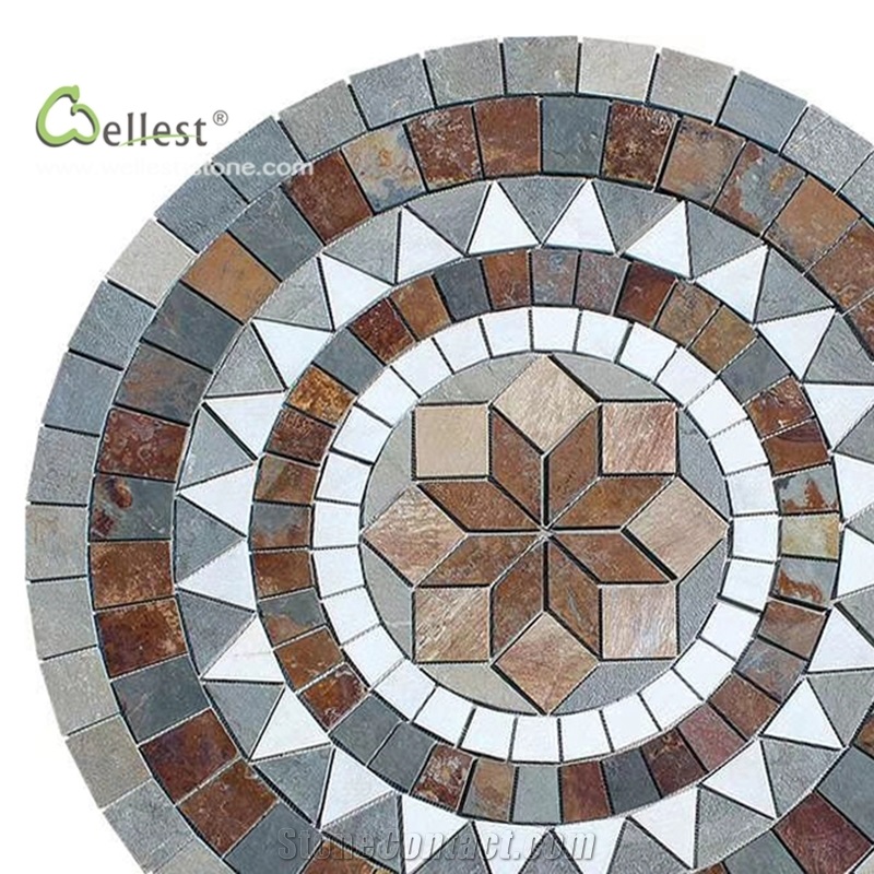 Round Medallion Garden Interior Geometric Pattern