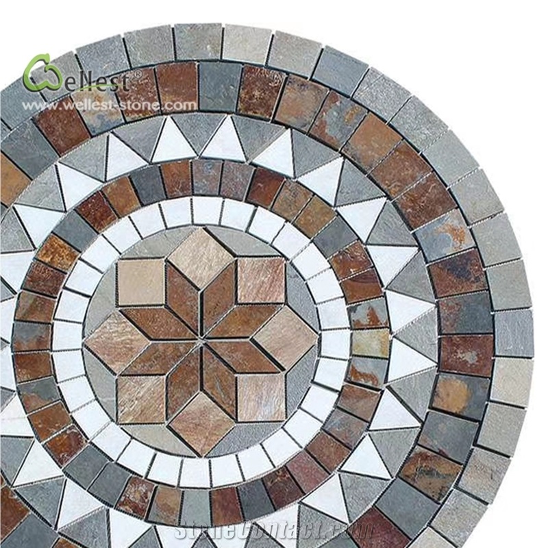 Round Medallion Garden Interior Geometric Pattern