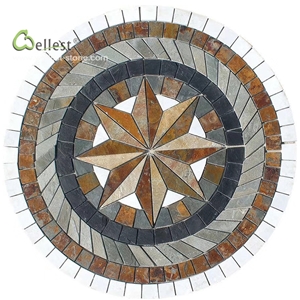 Round Medallion Garden Interior Pattern White Side
