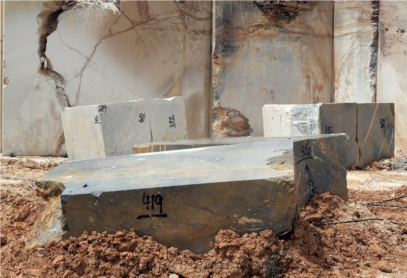 Gris Hamilcar Marble Quarry Rough Blocks