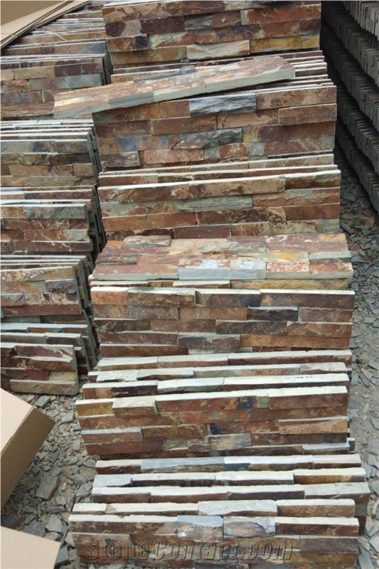 Natural Rusty Slate Stacked Stone Wall Decor Tiles