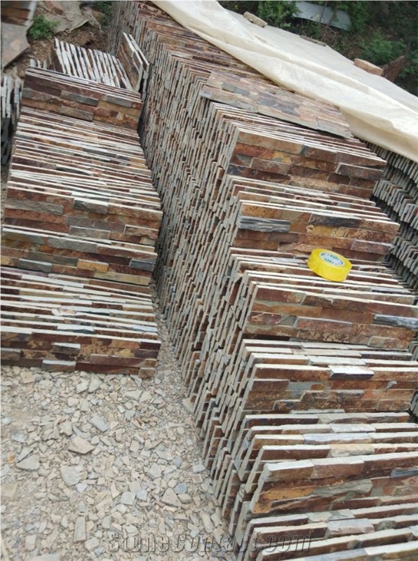 Natural Rusty Slate Stacked Stone Wall Decor Tiles