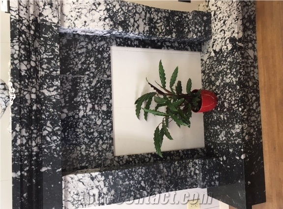 Orca Black and White Marble Custom Fireplaces