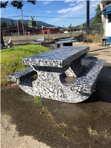 Orca Black and White Marble Picnic Tables Orca Black and White Marble Picnic Tables