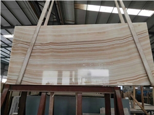 Striped White Onyx Slab