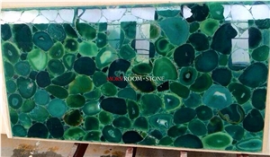 Handmade Semiprecious Stone Green Agate Slab Jade Stone