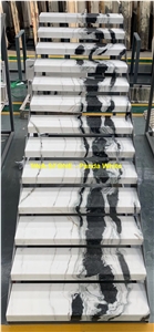 Panda White Marble Project Stairs Tiles China