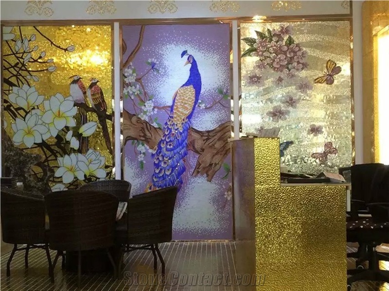 Gold Foil Mosaic Tiles,Golden Glass Mosaic