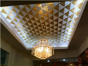 Gold Foil Mosaic Tiles,Golden Glass Mosaic