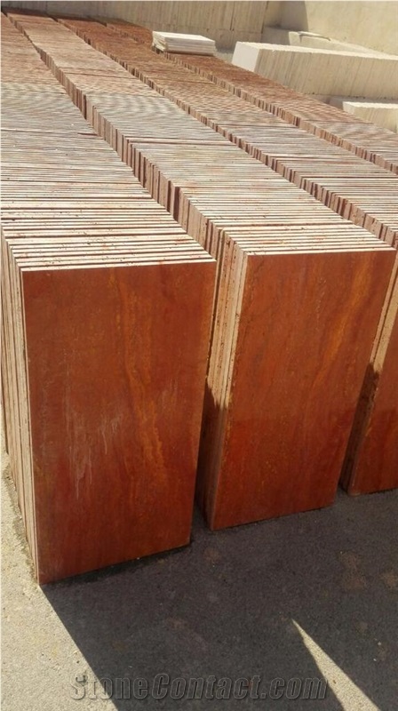 Red Travertine Slabs