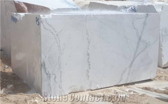 Statuario Marble Block, Iran White Marble