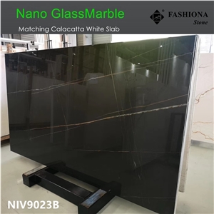 Book Match Nano Calacatta White Glassmarble Slabs