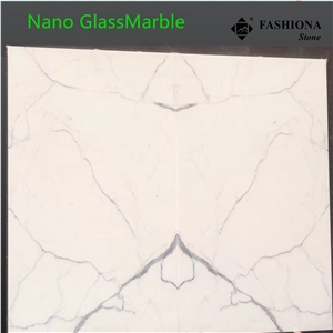 Matching Slab Nano Calacatta White Glassmarble