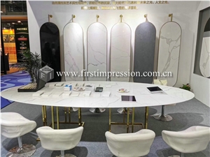 Artificial Stone Calacatta White Quartz Tabletops