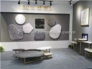 Artificial Stone Calacatta White Quartz Tabletops
