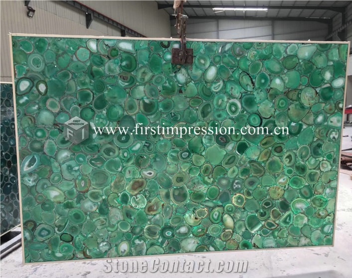 Green Gemstone Agate Semiprecious Stone Slabs,Tile