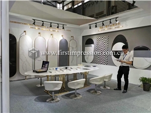 Hot Artificial Stone Calacatta White Quartz Tabletops
