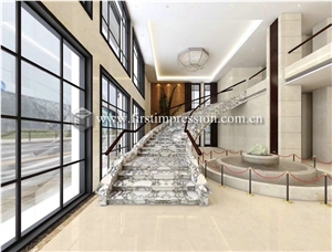 Hot Sale Arabescato White Marble Stair