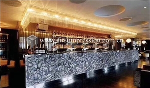 Luxury Gemstone Grey Agate Desk Countertop,Bar Top