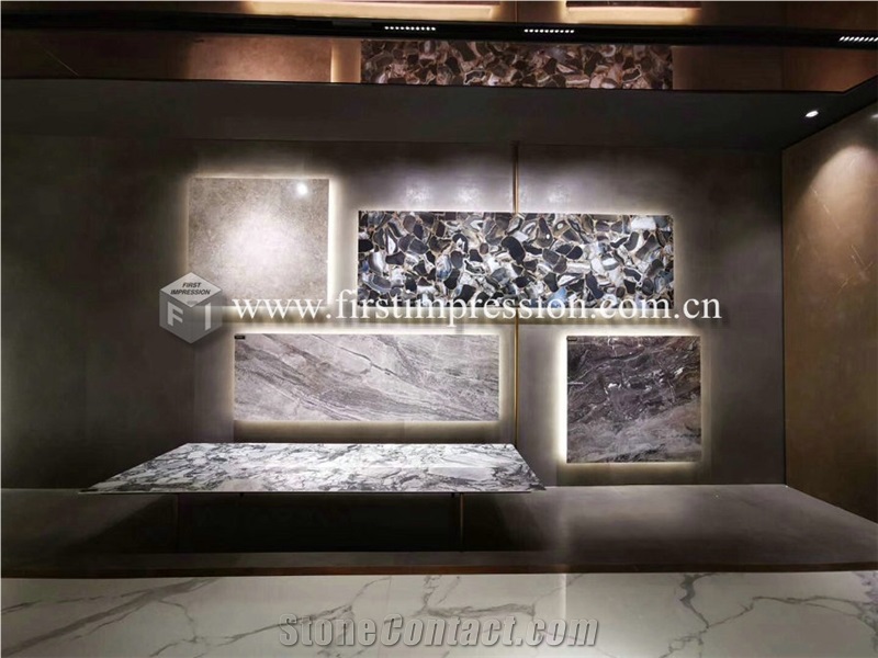 Pink Crystal Gemstone Semiprecious Stone Slabs
