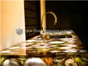 Popular Gemstone Grey Agate Countertops