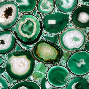 Agate Green Color Background Backlit Slab