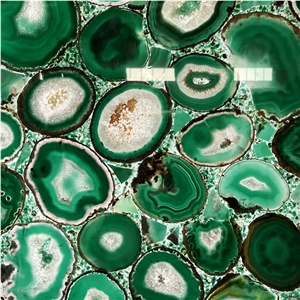 Agate Green Color Background Backlit Slab
