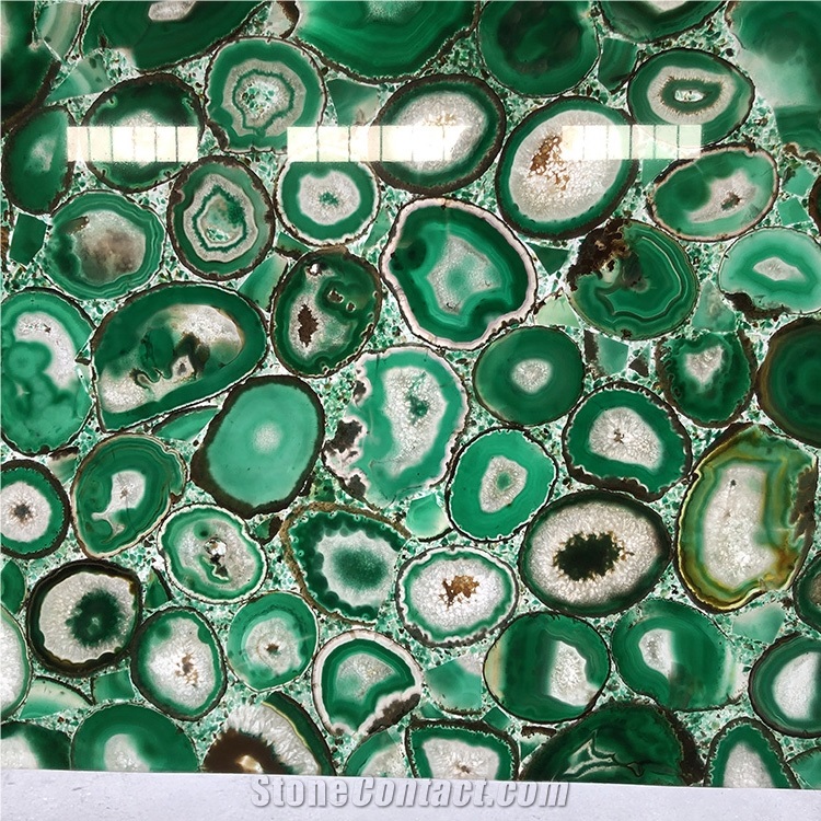Agate Green Color Background Backlit Slab