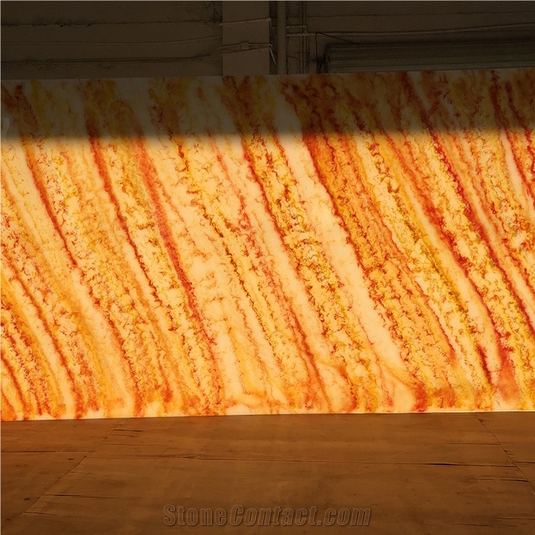 Alabaster Translucent Orange Color Wall Panel