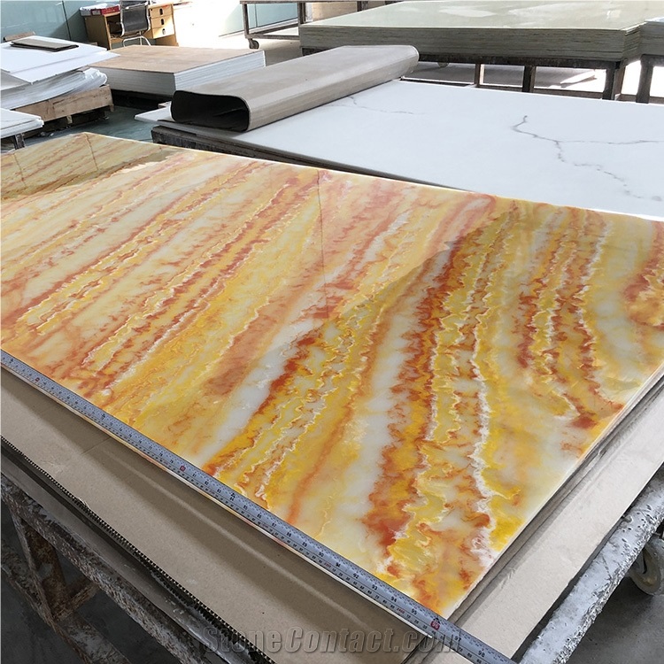 Alabaster Translucent Orange Color Wall Panel