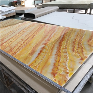 Alabaster Translucent Orange Color Wall Panel