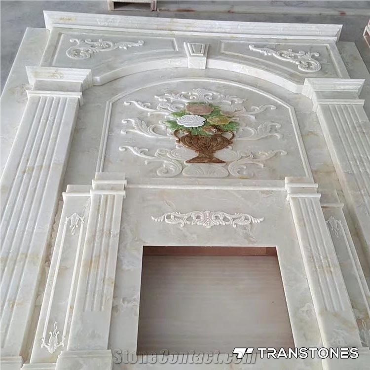 Craved Translucent Polished Onyx Wall Panel