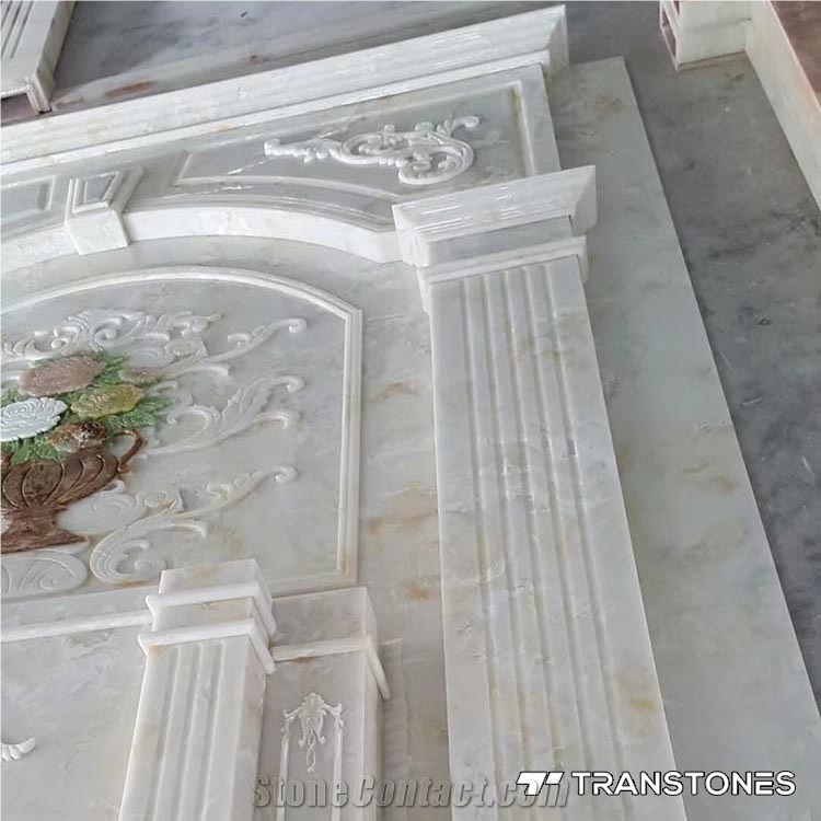 Craved Translucent Polished Onyx Wall Panel