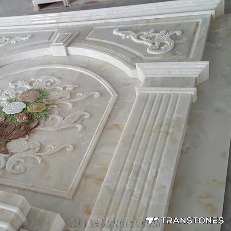 Craved Translucent Polished Onyx Wall Panel